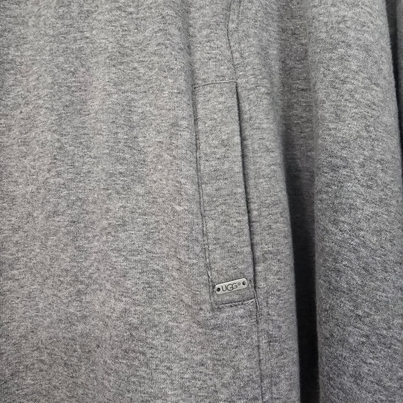 UGG Grey Cowl Neck Blanket Sweater Poncho Cape Kangaroo Pocket Loose soft lounge - Picture 6 of 13